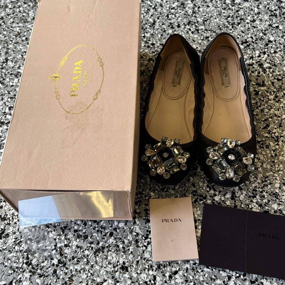Prada flat with crystal